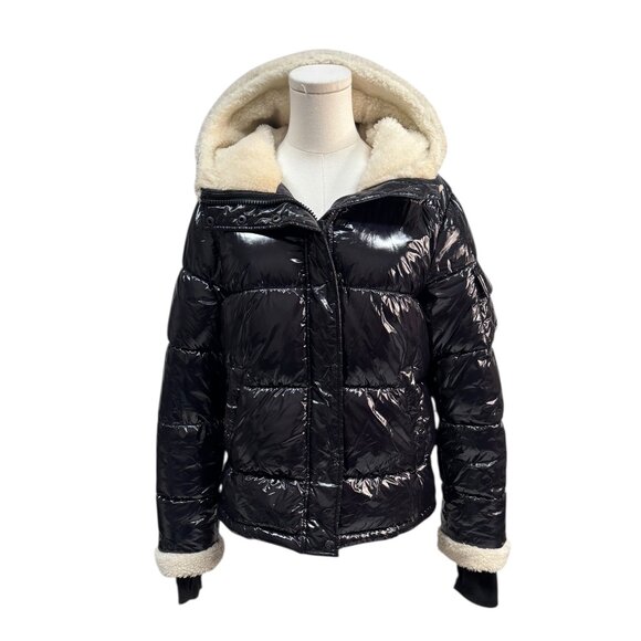 GUC S13/Shine Collection Glossy Black Sherpa-Lined Puffer Jacket (S/M) - Picture 1 of 7